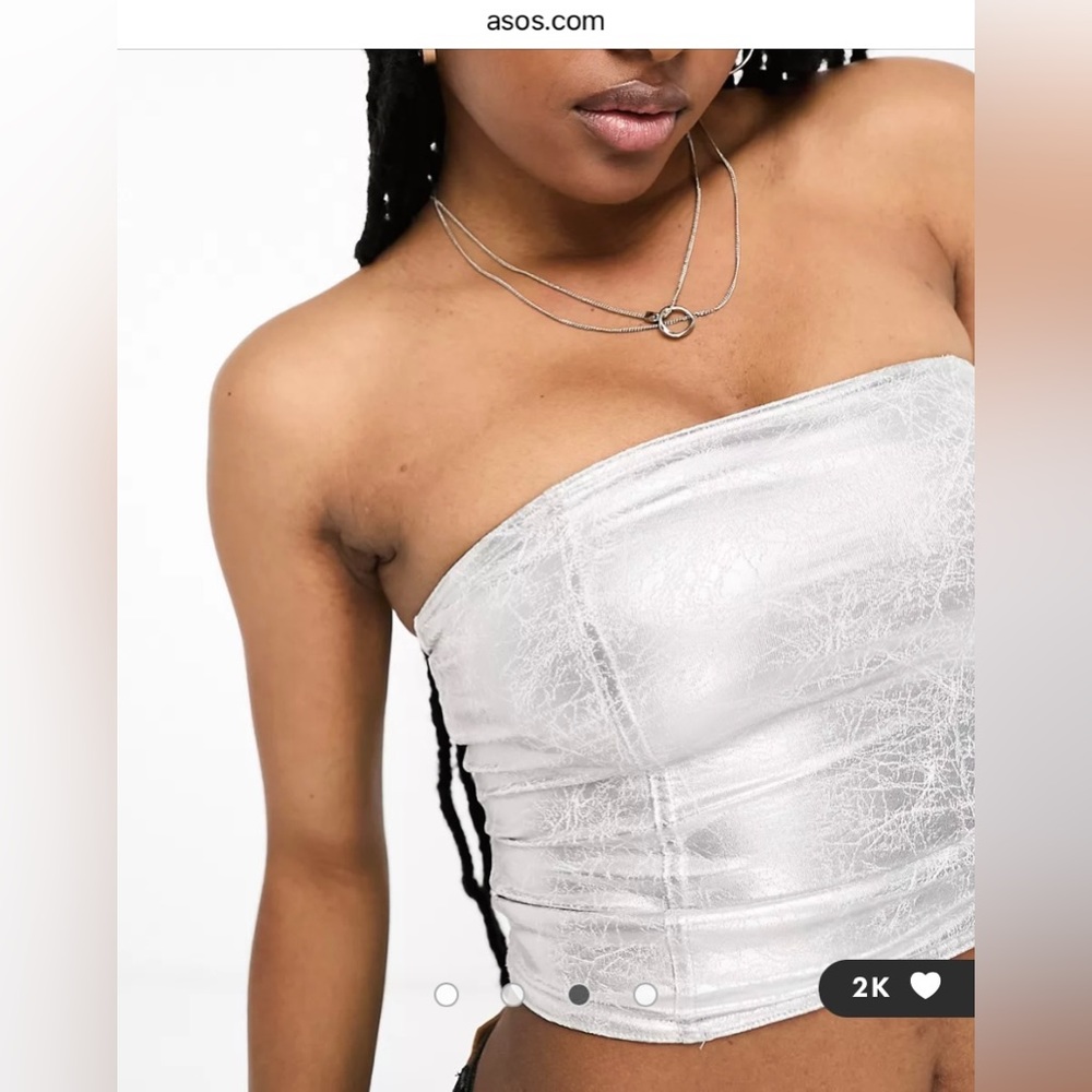 Bershka Silver Tube Top